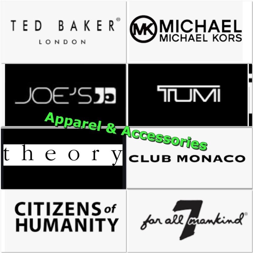 Citizens of Humanity, Joe’s, Ted Baker, Theory, Michael Kors, Tumi, 7FAM,